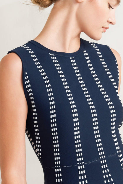 PERFECTLY POISED JACQUARD SWEATER MIDI DRESS