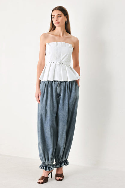 PURE FRAME WOVEN TUBE TOP