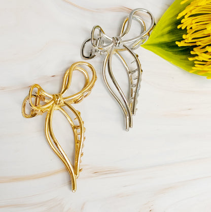 Annie Metal Bow Hair Claw Set Of 2