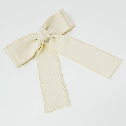 Frilled and Textured Doubled Bow Hair Clip