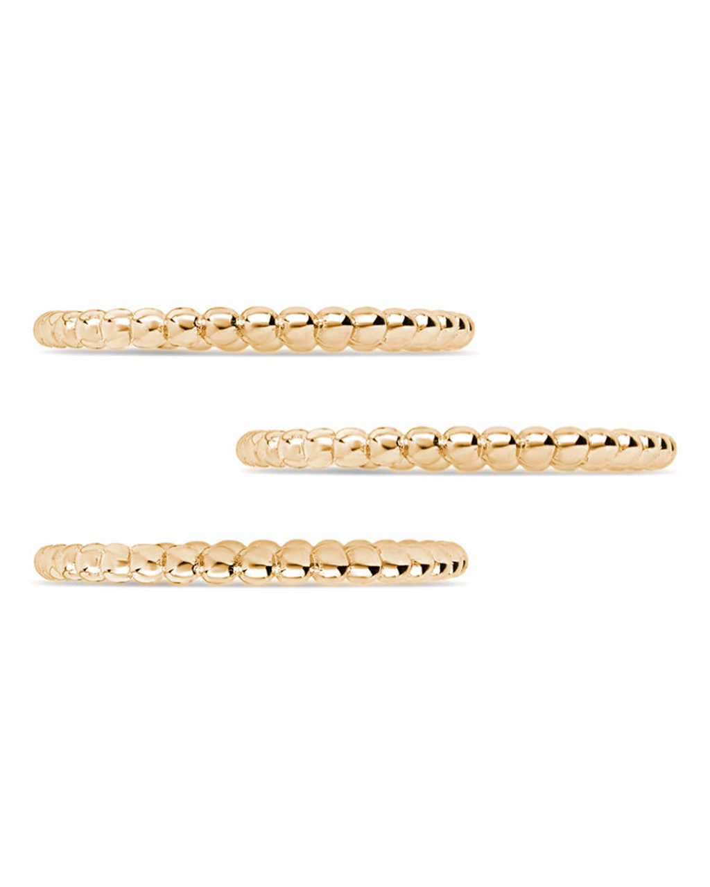 Sterling Silver Beaded Ring Set of 3
