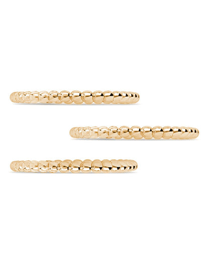 Sterling Silver Beaded Ring Set of 3