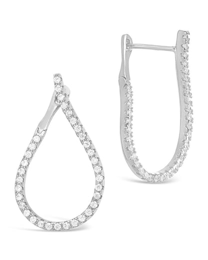CZ Studded Drop Earrings