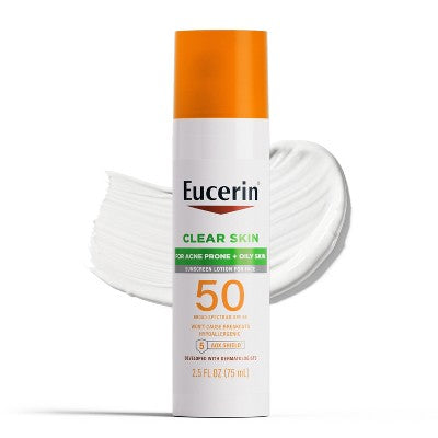 Eucerin Face Clear Skin Sunscreen Lotion SPF 50 2.5 fl oz - Imperfect Box