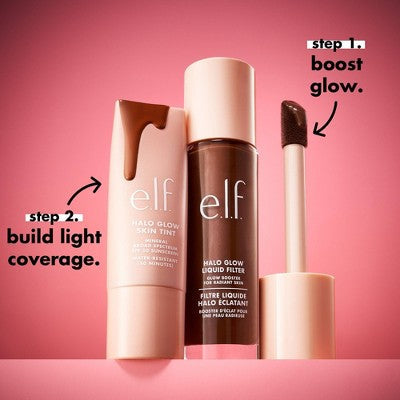 e.l.f. Halo Glow Skin Tint Light Coverage Foundation SPF 50 7 Medium Warm 1 fl oz - Imperfect Box