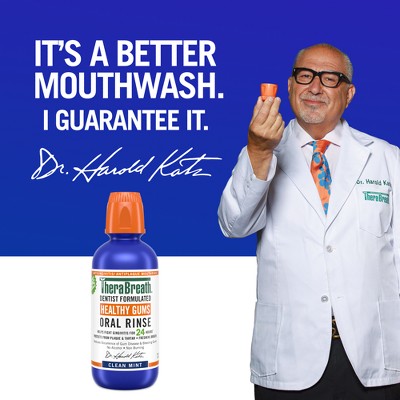 TheraBreath Healthy Gums Mouthwash Antigingivitis Clean Mint 16 fl oz - Imperfect Container