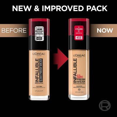 L'Oreal Paris Infallible 32HR Fresh Wear Foundation SPF 25 440 Natural Rose 1 fl oz - New