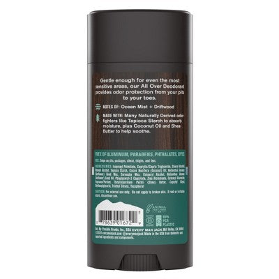 Every Man Jack All Over Solid Deodorant Coastal Surf 2.6oz - New