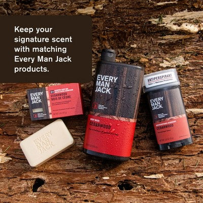 Every Man Jack Cedarwood Hydrating Men's 3-in-1 Body Wash and Shampoo and Conditioner 28.8 fl oz - Imperfect Container