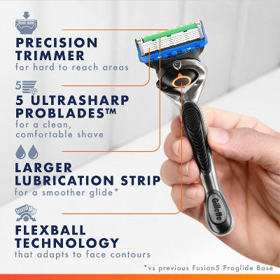 Gillette ProGlide Razor for Men Handle + 4 Blade Refills - Imperfect Box