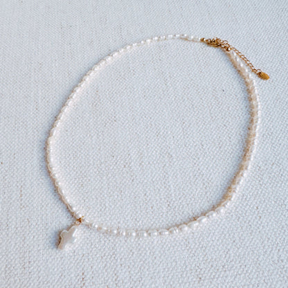 Genuine Freshwater Pearl Cross Necklace