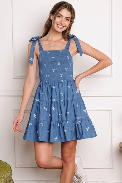 DUSK ENCHANTMENT WOVEN MINI DRESS