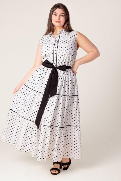 OUT OF REACH WOVEN MIDI DRESS