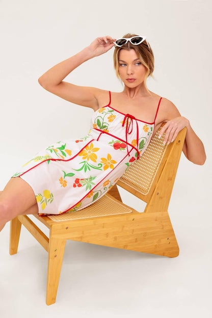 HEART OF GOLD WOVEN MINI DRESS
