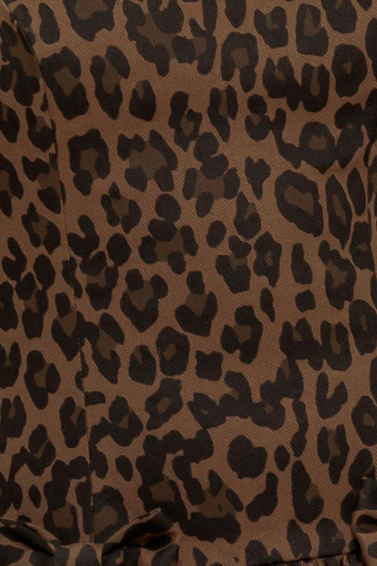 WALK SOFT, STRIKE STRONG LEOPARD WOVEN MIDI DRESS