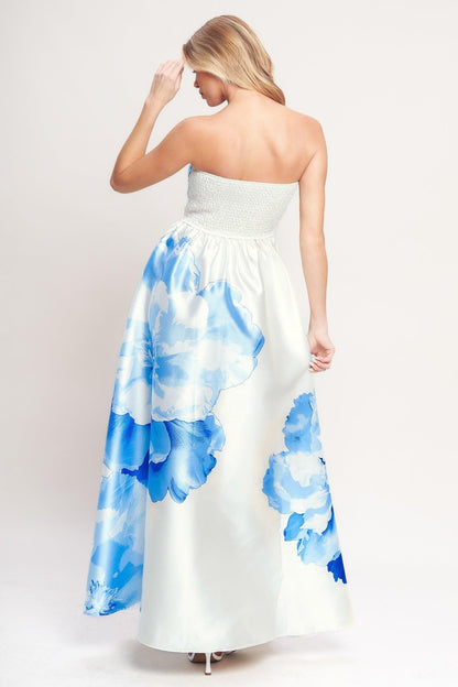 LUXE PEONY WOVEN MAXI DRESS