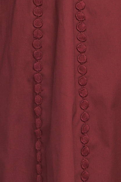 MODERN FEMME BURGUNDY WOVEN MIDI DRESS
