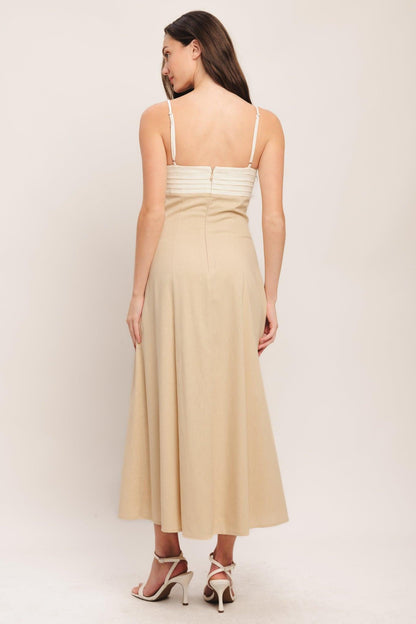 QUIET LUXE MOMENT WOVEN MIDI DRESS