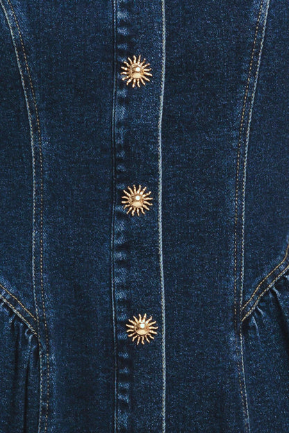 EFFORTLESS POLISH DENIM MIDI DRESS