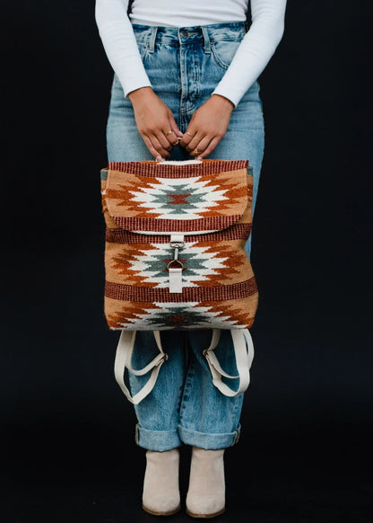 Brown, Rust & Teal Aztec Backpack