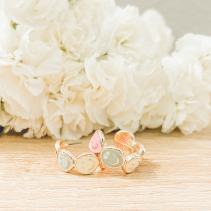 Adorable Smiley Face Hoop Earrings