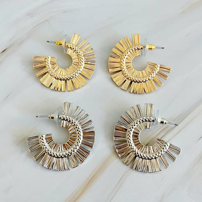 Sunburst Beauty Hoop Earrings