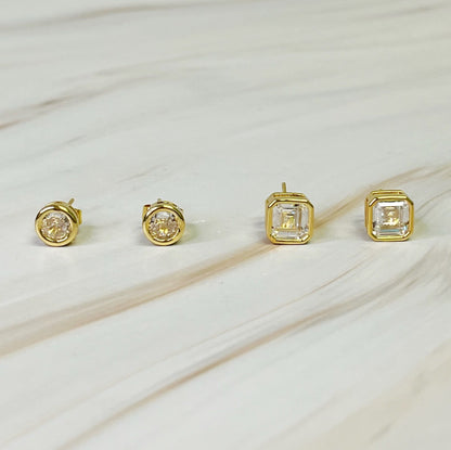 Bella Bezel Stud Earrings Set Of 2