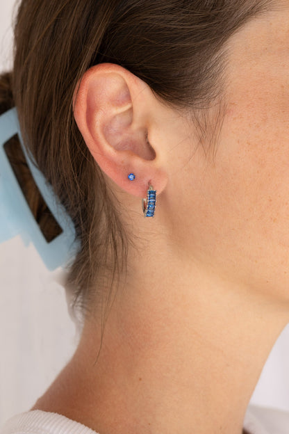 Crystal Flat Back Stud in Blue