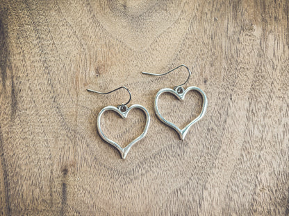 Beautiful Silver Heart Earrings