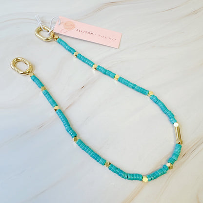 Turquoise Golden Edge Bag Charm