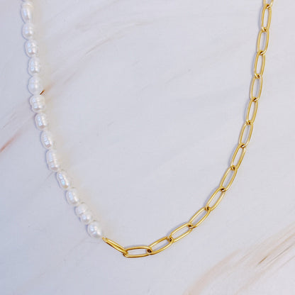 Freshwater Pearls And Chain Necklace