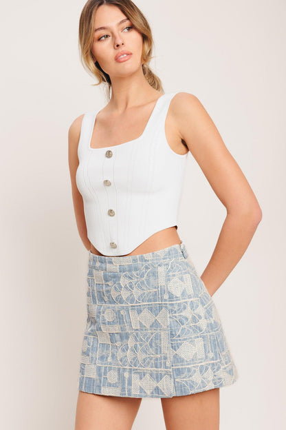 ARTISAN GRID WOVEN SKORT