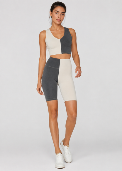 Two Tone Biker Shorts