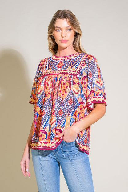 SPARKLY ENERGY WOVEN TOP