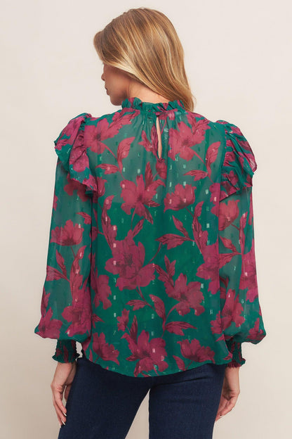 POETIC GARDEN WOVEN TOP