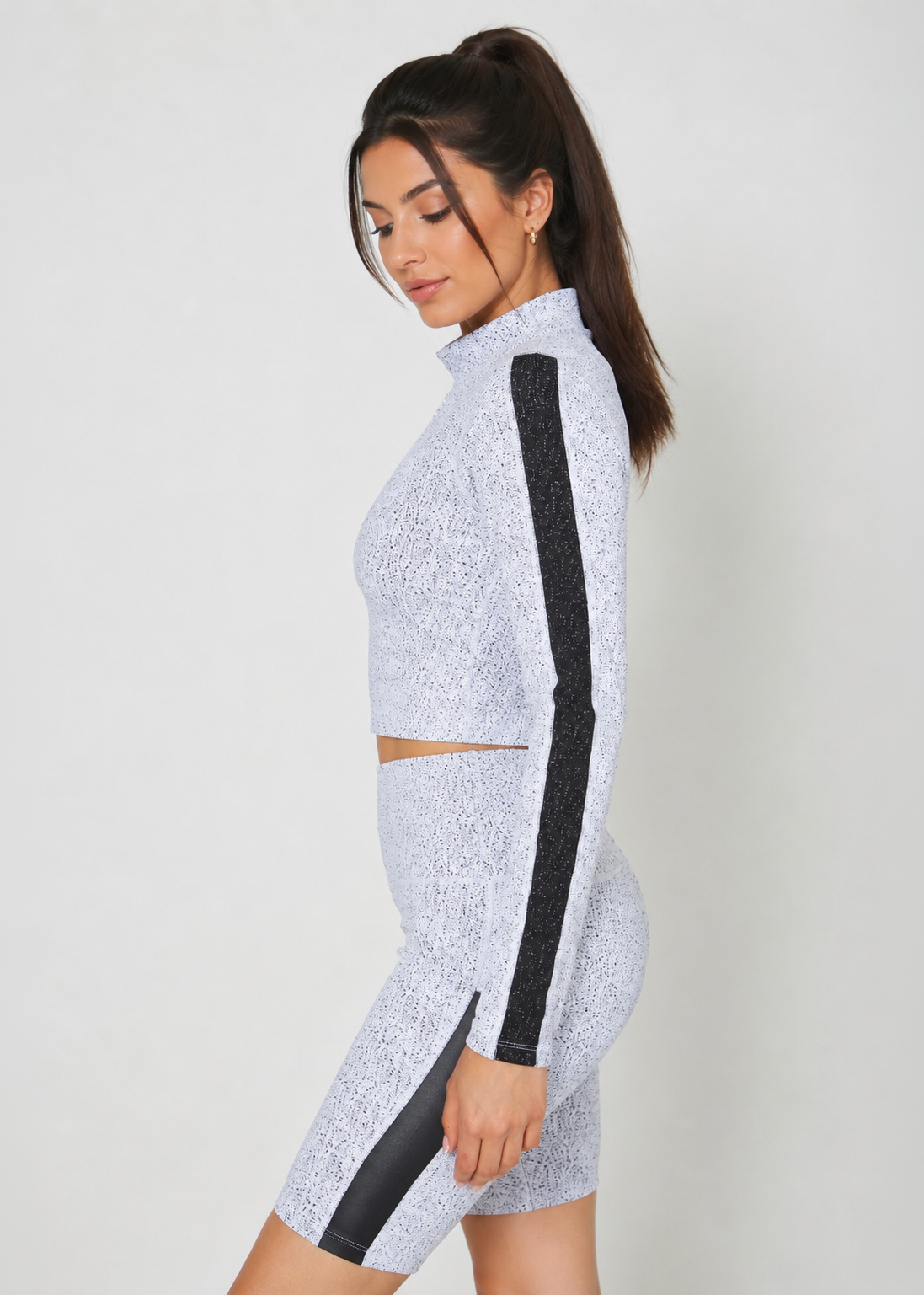 Mock Neck Crop Top Made in USA
