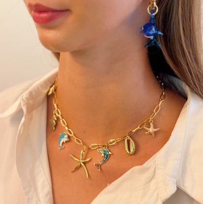 Mama And Baby Dolphins Earrings
