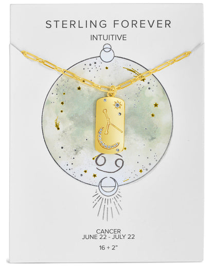 CZ Constellation Dog Tag Pendant Necklace