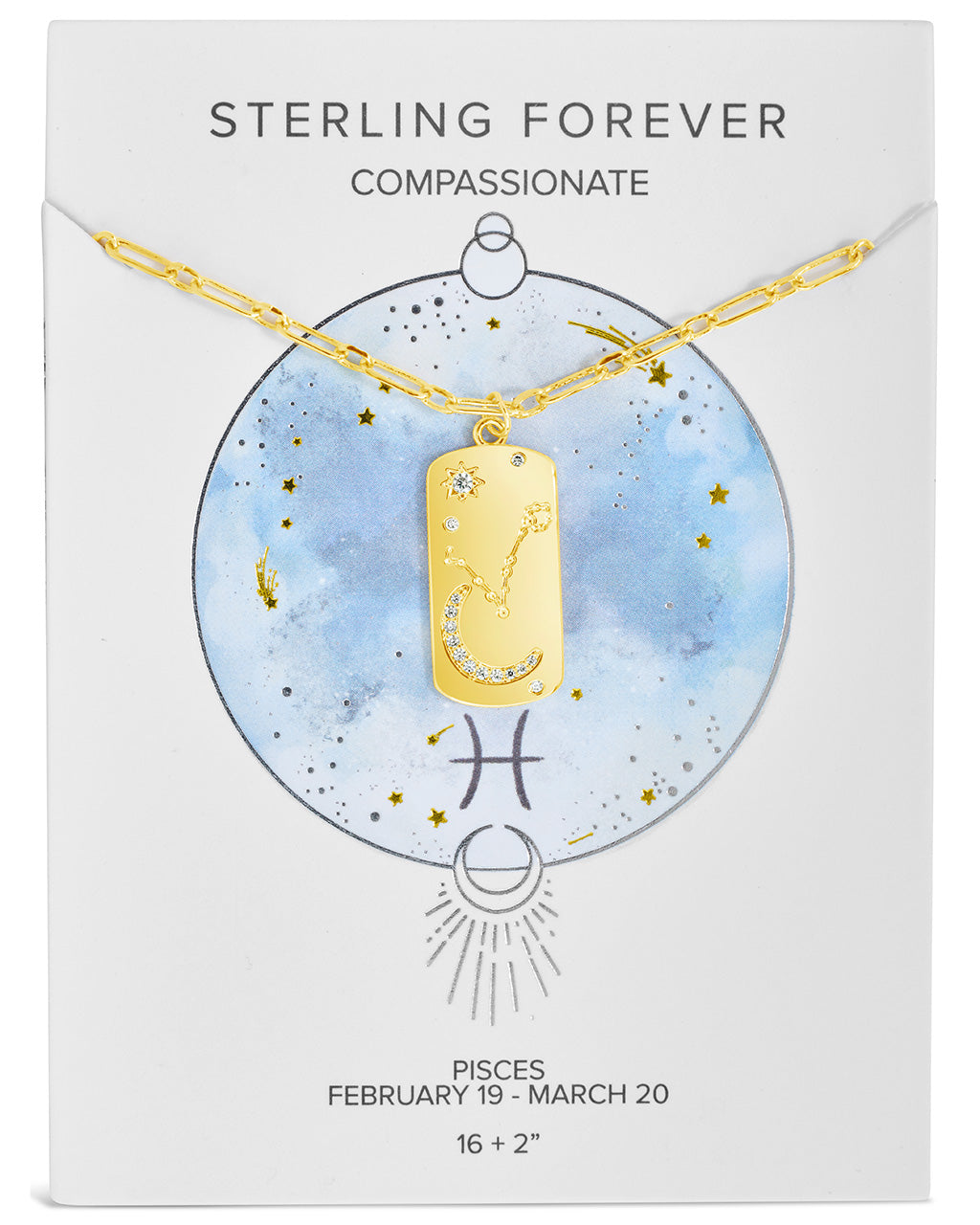 CZ Constellation Dog Tag Pendant Necklace