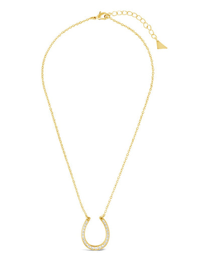 CZ Horseshoe Pendant Necklace