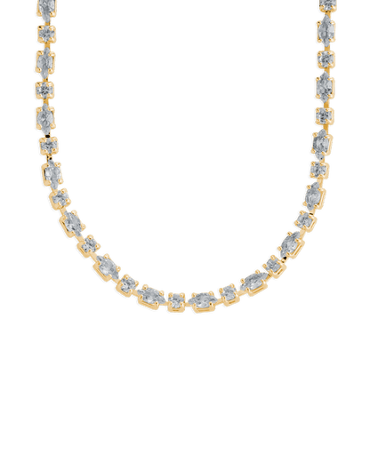 Elongated Hexagon Cut Tennis Necklace