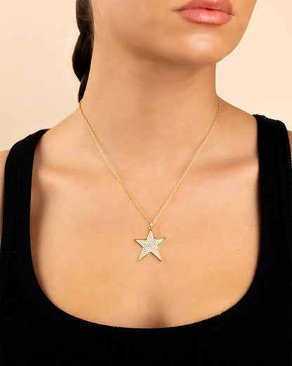 Pave CZ Star Pendant