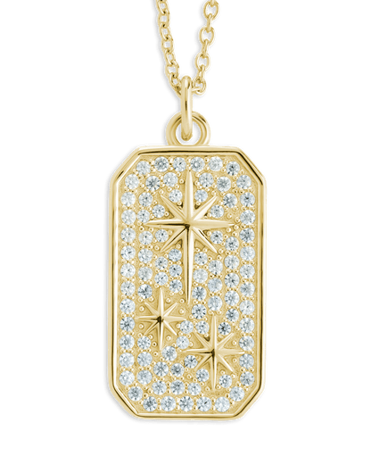 Pave CZ North Star Pendant