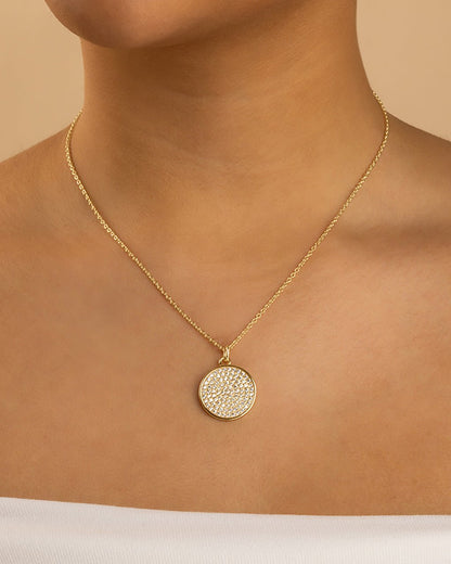Pave CZ Circle Pendant