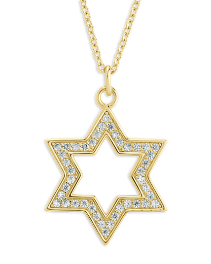 Pave CZ Star of David Pendant