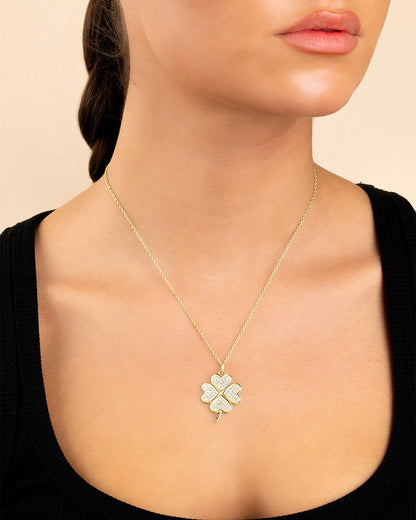 Pave CZ Shamrock Pendant