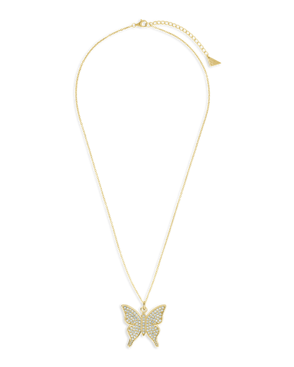 Pave CZ Butterfly Pendant
