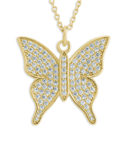 Pave CZ Butterfly Pendant