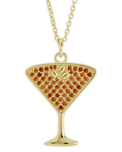 Pave CZ Espresso Martini Pendant