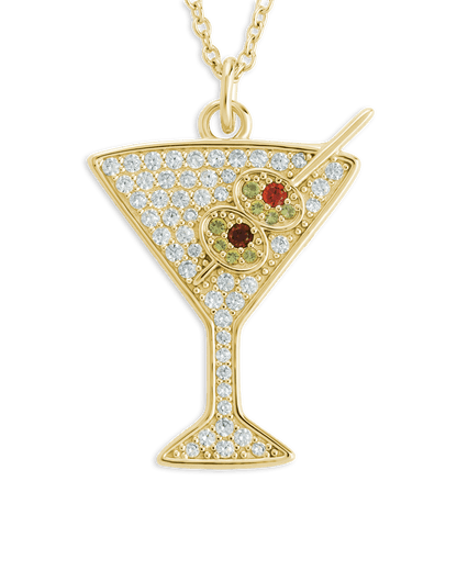 Pave CZ Dirty Martini Pendant